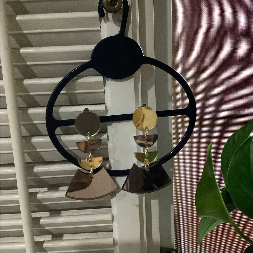 Handmade mirror clip on earrings.